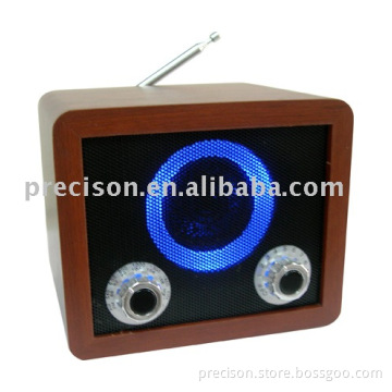 PS-7085A Classical Wooden Radio with speaker and backlight